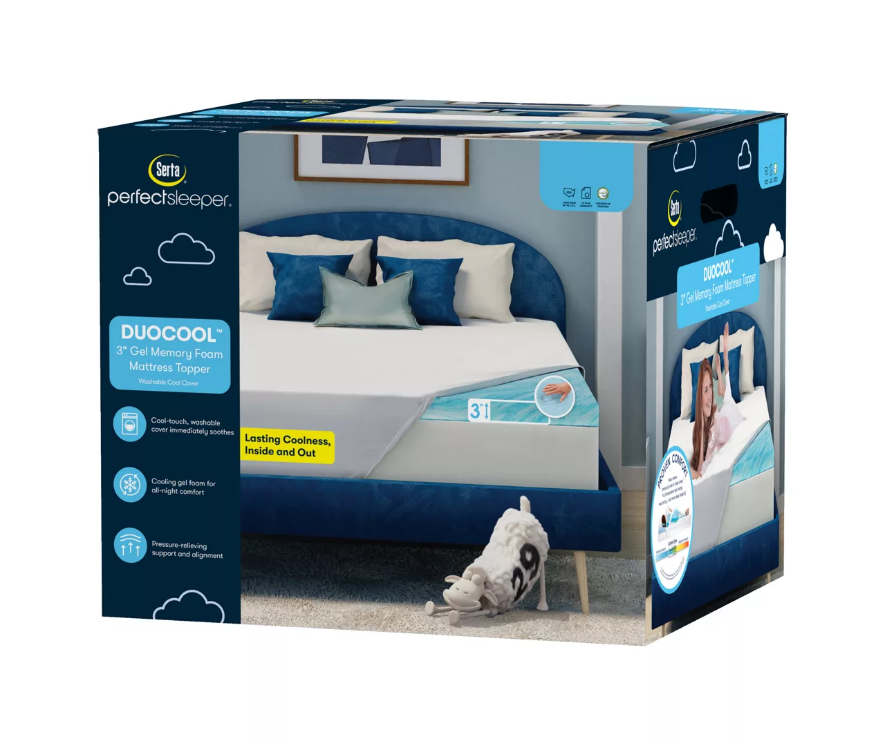 Serta Perfect Sleeper Duocool 3" Cooling Gel Memory Foam Mattress Toppers 6 Serta Perfect Sleeper Duocool 3" Cooling Gel Memory Foam Mattress Toppers - Image 4