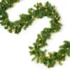 18' Pine Branch Pre-Lit Garland With Clear Lights