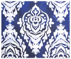 Indigo Damask Canvas
