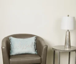 "Blessed" Blue Lumbar Throw Pillow -Northlight Sales Store 810461679 2