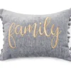 "Family" Gray Lumbar Throw Pillow -Northlight Sales Store 810461680