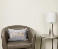 "Family" Gray Lumbar Throw Pillow -Northlight Sales Store 810461680 2