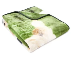 Green & Brown Puppies Plush Raschel Throw, (50" X 60") -Northlight Sales Store 810469124 2