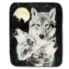 Gray 3 Wolves Moon Raschel Throw, (50" X 60") -Northlight Sales Store 810469127 2