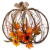 Autumn Floral Rattan Pumpkin Wall Decor 2 Autumn Floral Rattan Pumpkin Wall Decor -Northlight Sales Store 810473031 1