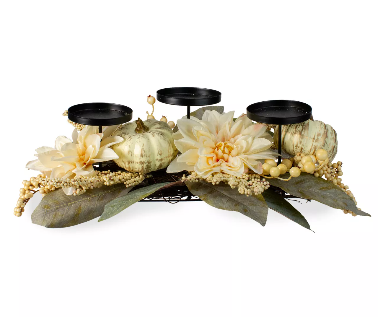 Dahlia & Pumpkin 3-Tier Candle Holder 3 Dahlia & Pumpkin 3-Tier Candle Holder