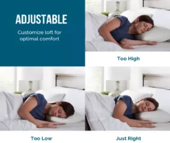 Fiber & Shredded Memory Foam Pillow With Zippered Inner Cover, 2-Pack -Northlight Sales Store 810490764 810490765 810490766 810490767 810490768 810490769 4