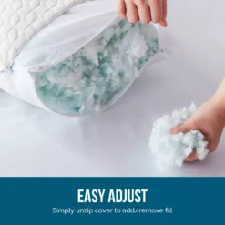 Fiber & Shredded Memory Foam Pillow With Zippered Inner Cover, 2-Pack -Northlight Sales Store 810490764 810490768 3