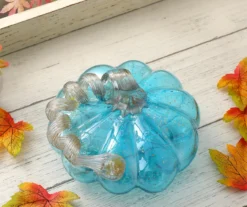 4" Blue Glass Pumpkin -Northlight Sales Store 810491565 A0 3
