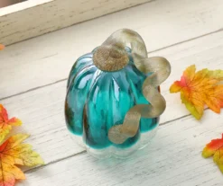 5" Turquoise Crackle Glass Pumpkin -Northlight Sales Store 810491567 A0 3
