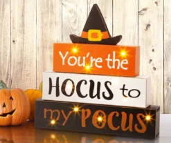 "Hocus To My Pocus" LED Block Tabletop Decor -Northlight Sales Store 810491575 3