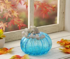5" Blue Speckled Glass Pumpkin -Northlight Sales Store 810491578 A0 2