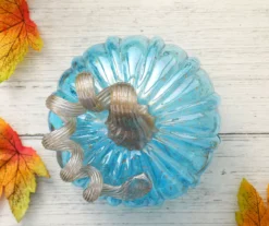 5" Blue Speckled Glass Pumpkin -Northlight Sales Store 810491578 A0 5