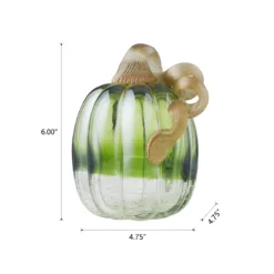 5" Green Crackle Glass Pumpkin -Northlight Sales Store 810491594 A0 6
