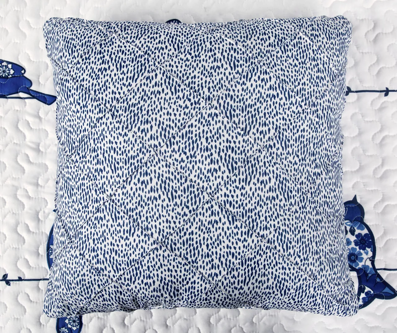 Rowley Birds Navy Full/Queen Reversible 7-Piece Quilt Set 6 Rowley Birds Navy Full/Queen Reversible 7-Piece Quilt Set - Image 4