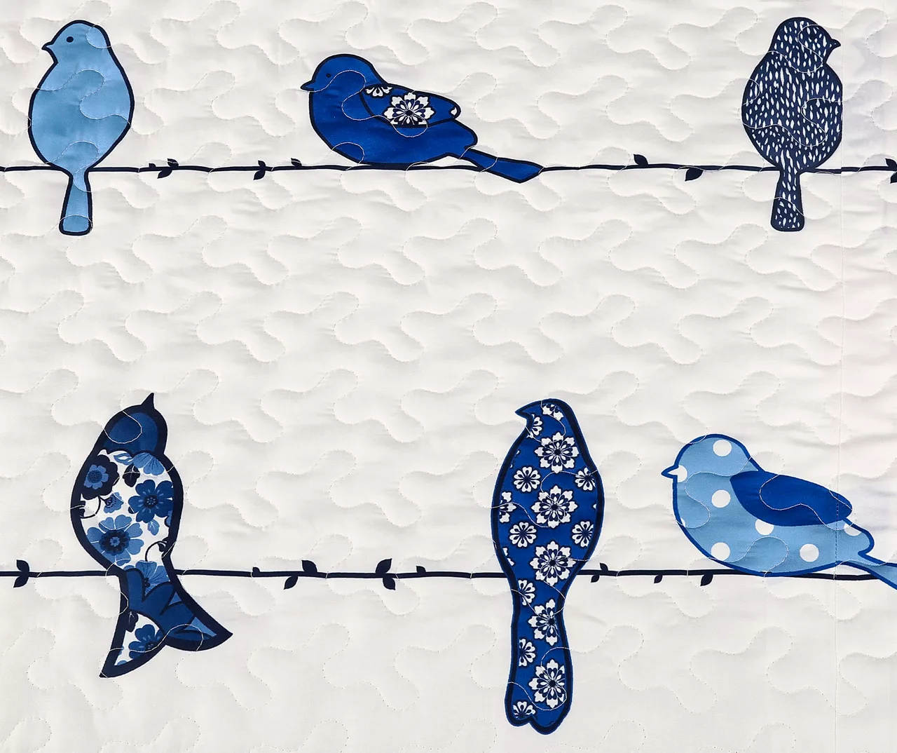 Rowley Birds Navy Full/Queen Reversible 7-Piece Quilt Set 7 Rowley Birds Navy Full/Queen Reversible 7-Piece Quilt Set - Image 5