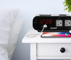 Sharp Digital Dual Alarm Clock With Power Outlets & USB Port -Northlight Sales Store 810495180 3