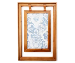 Double-Framed Light Blue Damask Hanging Wall Decor
