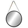Round Mirror With Leather Hanging Strap 2 Round Mirror With Leather Hanging Strap -Northlight Sales Store 810501155