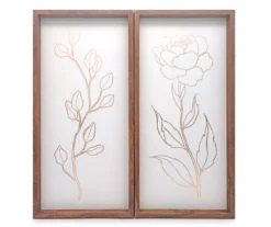 Gold Leaves Sketch 2-Piece Panel Art