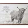 Black & White Cow Straight Fit Framed Glass Art, (32" X 22") -Northlight Sales Store 810501171