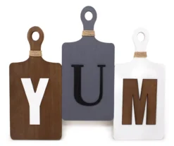 Gray & Brown "Yum" Cutting Board Wall Décor