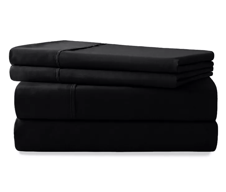 Black 4-Piece Microfiber Full Sheet Set 3 Black 4-Piece Microfiber Full Sheet Set