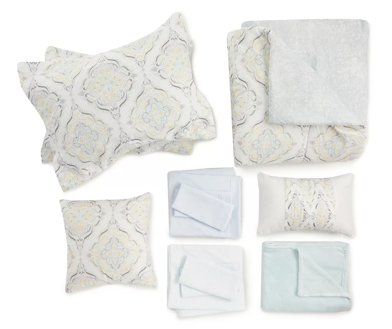 Real Living Yellow & Aqua Medallion Comforter Set 5 Real Living Yellow & Aqua Medallion Comforter Set - Image 3