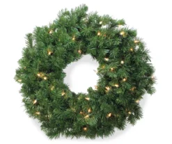24" Deluxe Windsor Pine Light-Up Wreath
