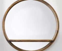 Brown Wall Mirror With Storage Shelf -Northlight Sales Store 810509324 5