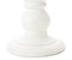 White Wood Pillar Candle Holder, (15") -Northlight Sales Store 810509526 810509525 2