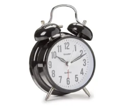 Sharp Black & Silver Twin Bell Alarm Clock -Northlight Sales Store 810514647 1