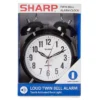 Sharp Black & Silver Twin Bell Alarm Clock -Northlight Sales Store 810514647
