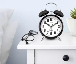 Sharp Black & Silver Twin Bell Alarm Clock -Northlight Sales Store 810514647 31