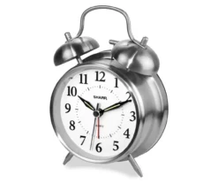 Sharp Brushed Nickel Twin Bell Alarm Clock -Northlight Sales Store 810514648 21
