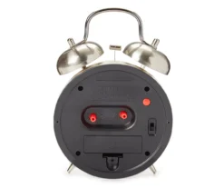 Sharp Brushed Nickel Twin Bell Alarm Clock -Northlight Sales Store 810514648 3