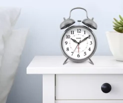 Sharp Brushed Nickel Twin Bell Alarm Clock -Northlight Sales Store 810514648 31