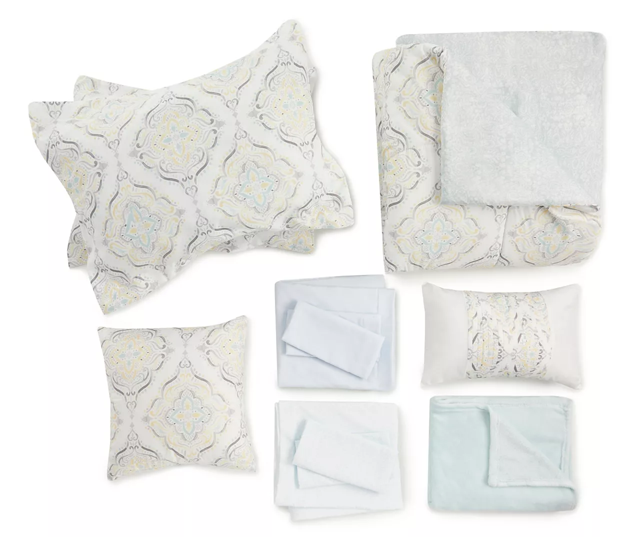 Real Living Yellow & Aqua Medallion Comforter Set 4 Real Living Yellow & Aqua Medallion Comforter Set - Image 2