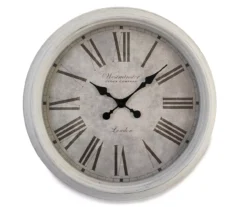 White Antiqued Wall Clock