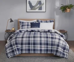 Leroy Navy Twin 6-Piece Reversible Comforter Set