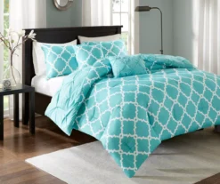 Hayden Aqua King/California King Reversible 5-Piece Comforter Set