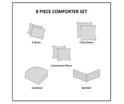 Casey Gray Embroidered King 8-Piece Comforter Set -Northlight Sales Store 810523138 810523139 15