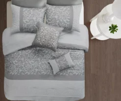 Casey Gray Embroidered Queen 8-Piece Comforter Set -Northlight Sales Store 810523138 810523139 2 1