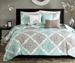 Arbor Aqua Reversible Coverlet Set