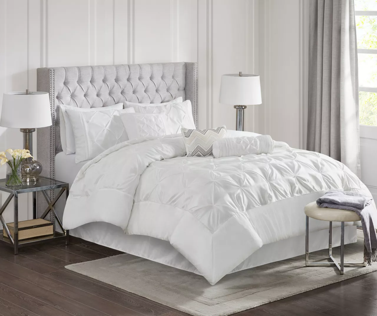 Piedmont White Tufted Queen 7-Piece Comforter Set 4 Piedmont White Tufted Queen 7-Piece Comforter Set - Image 2