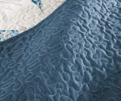 Rockaway Blue Reversible Coverlet Set -Northlight Sales Store 810523177 810523178 810523179 2