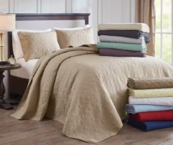 Vancouver Khaki Queen 3-Piece Bedspread Set -Northlight Sales Store 810523203 810523214 810523239 810523249 9