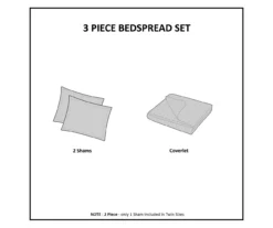 Vancouver Dark Gray King 3-Piece Bedspread Set -Northlight Sales Store 810523208 810523234 810523244 810523253 11 1