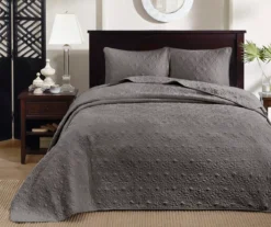 Vancouver Dark Gray Queen 3-Piece Bedspread Set