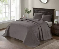 Vancouver Dark Gray Queen 3-Piece Bedspread Set -Northlight Sales Store 810523208 810523234 810523244 810523253 3